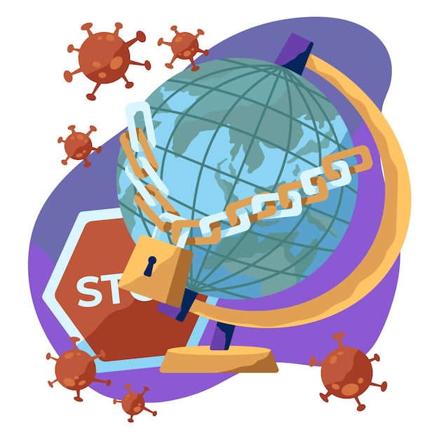 Free Vector coronavirus border closure concept