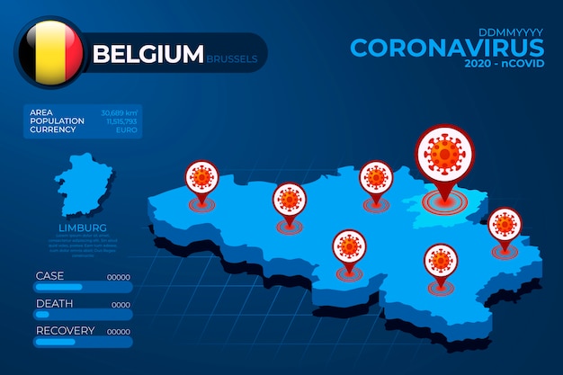 Coronavirus country map infographic