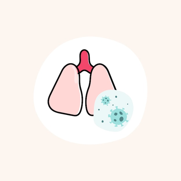 Free Vector coronavirus damaging lungs icon vector