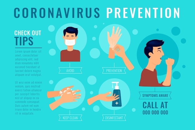 Free Vector coronavirus prevention protection tips