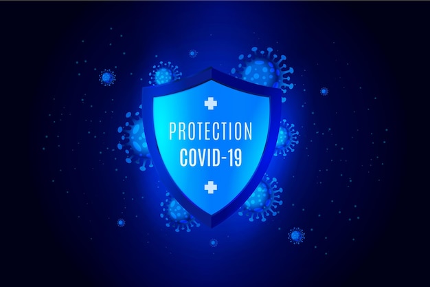 Free vector coronavirus protection shield background