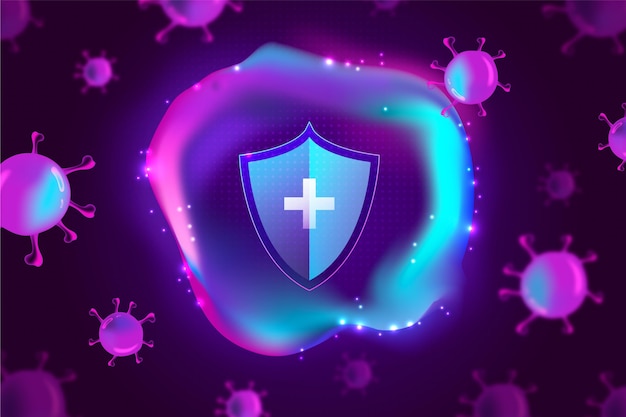 Coronavirus protection shield background