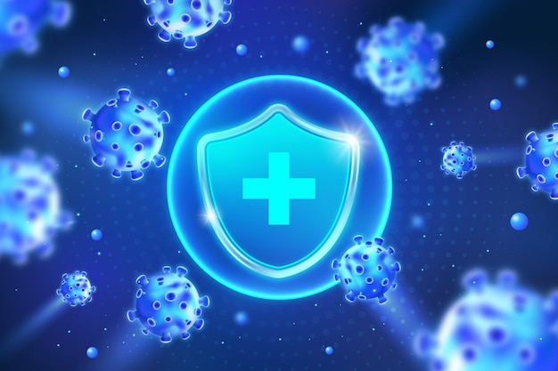 Coronavirus protection shield background