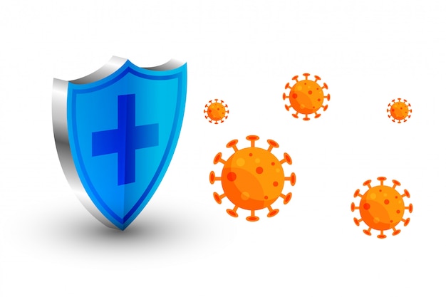 Free vector coronavirus protection shield stopping virus to enter