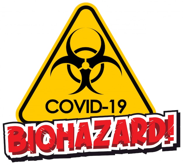 Free Vector coronavirus theme with biohazard sign on white background