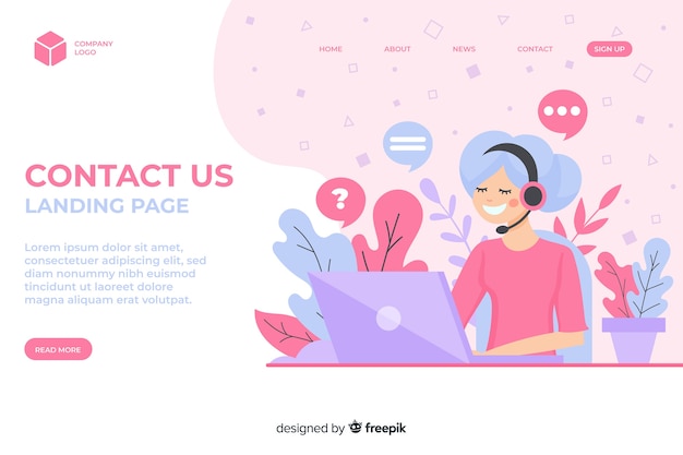 Free Vector corporate website landing page