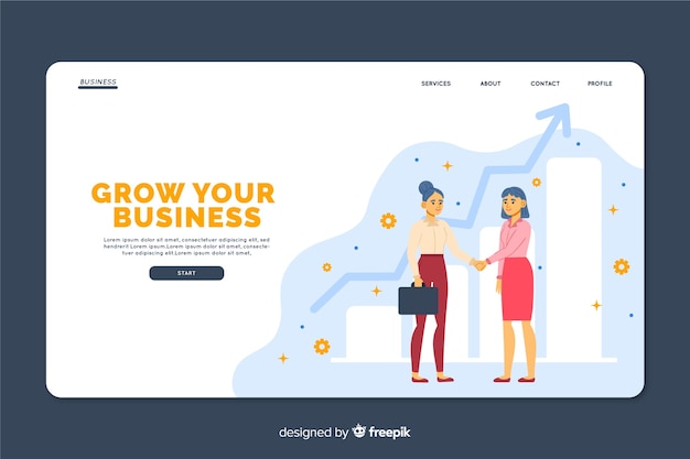 Free vector corporative landing page web template for business or agencies