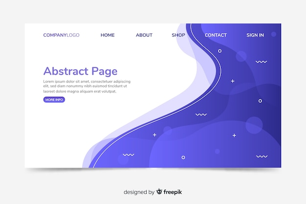 Corporative landing page web template with abstract design