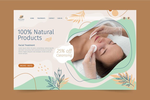 Cosmetic products landing page