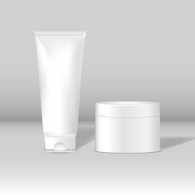 Cosmetic tube and jar mockups