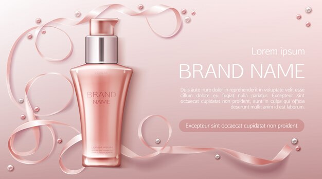 Cosmetics bottle banner