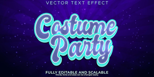 Free Vector costume party text effect editable music and colour text style