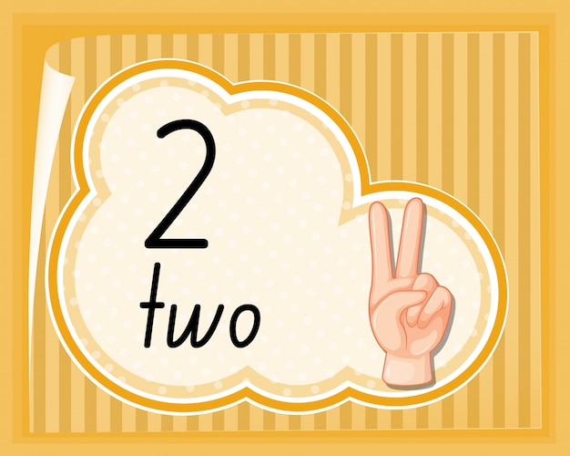 Free Vector count two with hand gesture