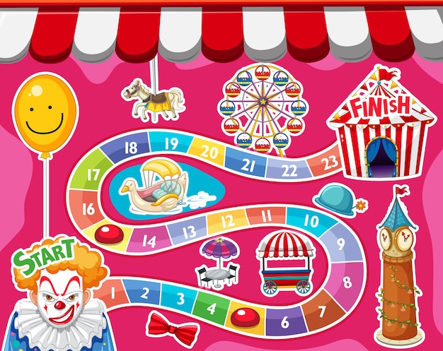 Free Vector counting numbers game template with circus theme