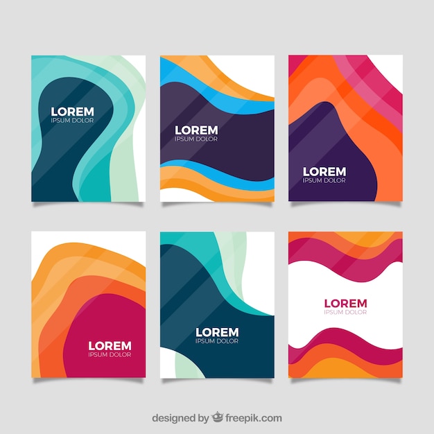 Cover template collection with organic shapes