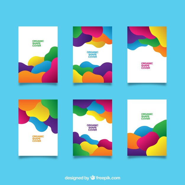 Cover template collection with organic shapes