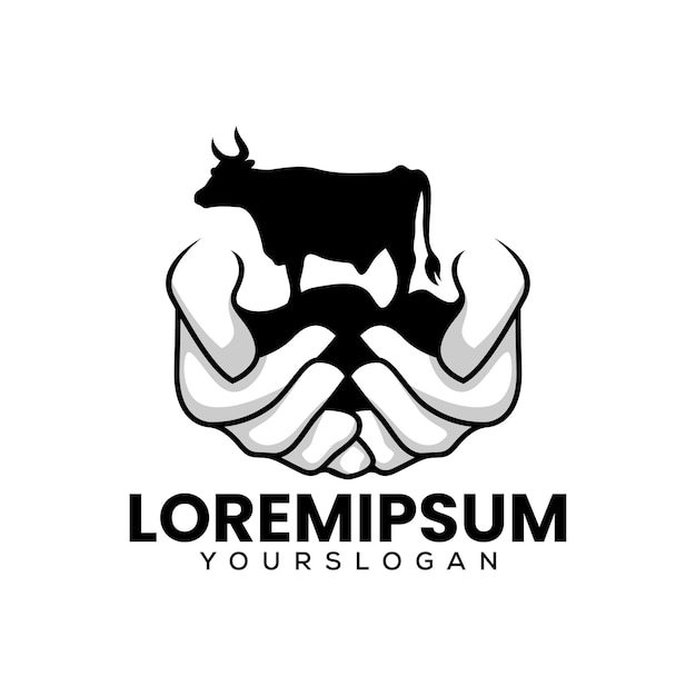 cow farm logo vector design logo