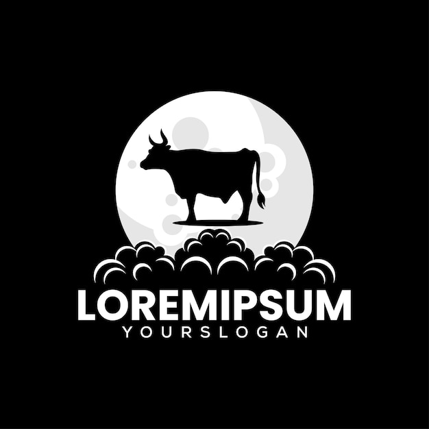 Free Vector cow farm logo vector design logo