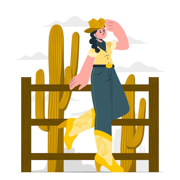 Free vector cowgirl concept illustration