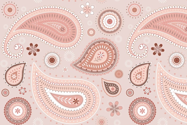 Free Vector cream paisley background, traditional pattern in feminine design vector