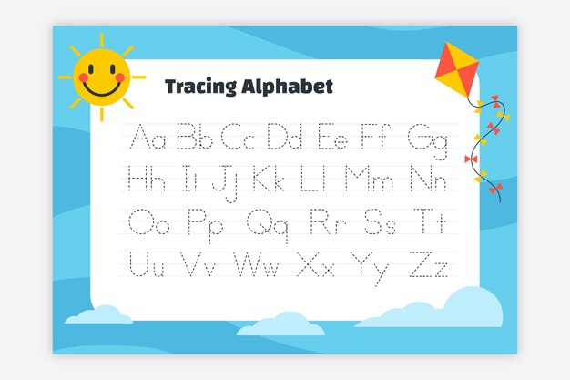 Creative alphabet tracing template