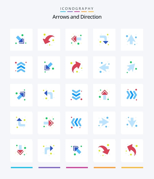 Free Vector creative arrow 25 flat icon pack such as arrow up back arrows right