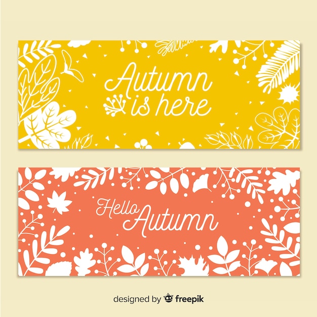 Creative autumn banner with leaves