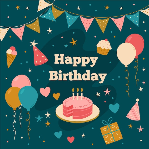 Creative birthday background illustrated