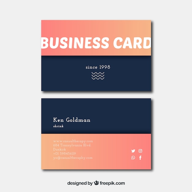 Creative business card template in flat design