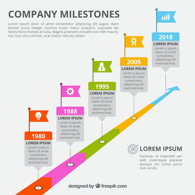 Free Vector creative business timeline concept with road