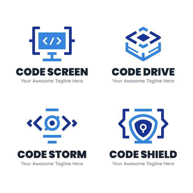 Creative code logo set