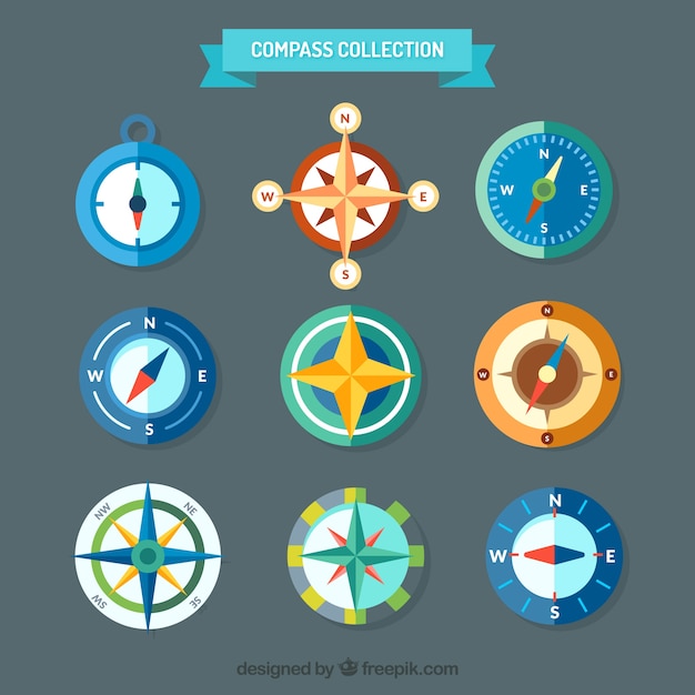 Free Vector creative compass set