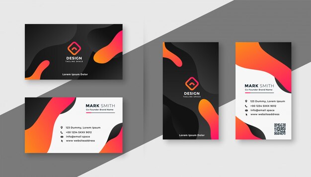 Creative dark business card template set