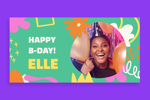 Creative elle birthday twitter post