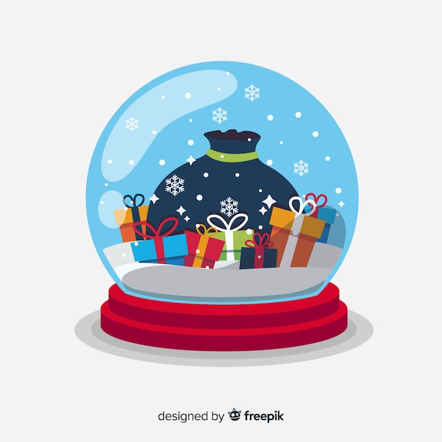 Free vector creative flat snowball globe concept