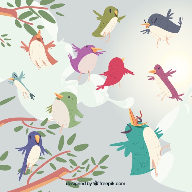 Free Vector creative flying birds background