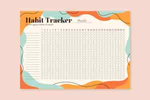 Free vector creative habit tracker template