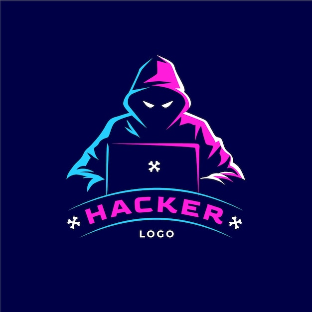 Free Vector creative hacker logo template