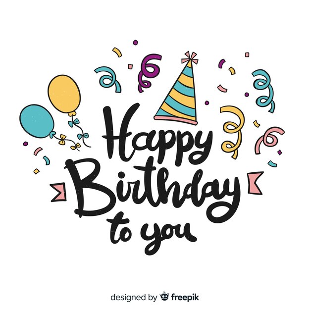 Creative happy birthday lettering background