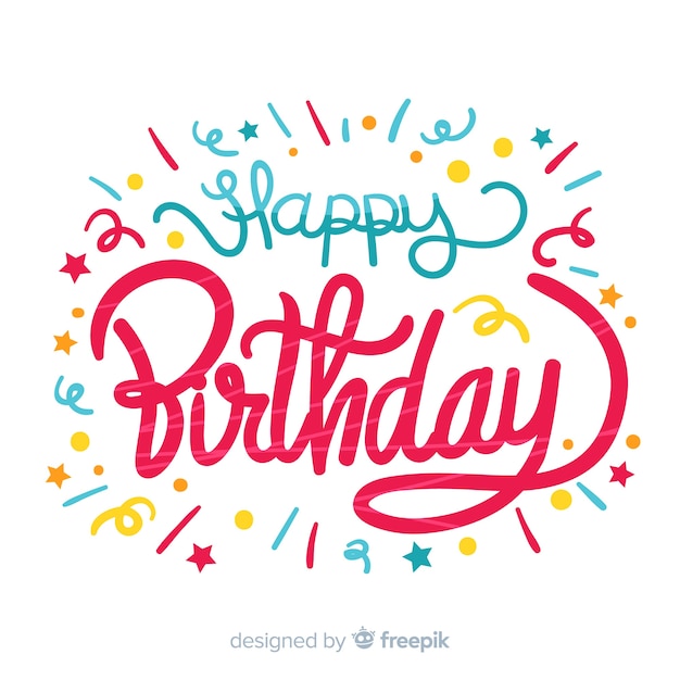 Free Vector creative happy birthday lettering background