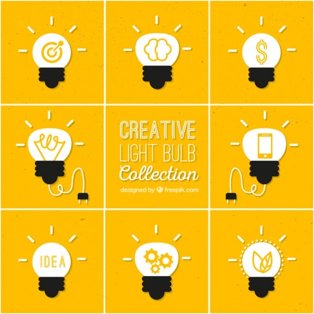 Free Vector creative light bulbs collection