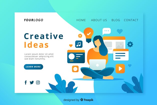 Creative process landing page