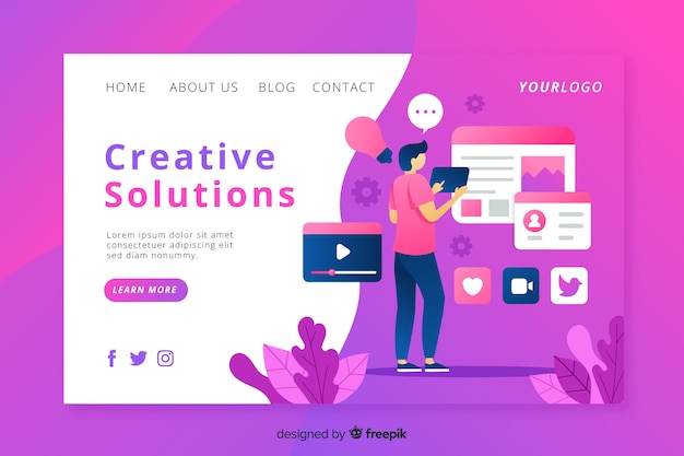 Creative process landing page