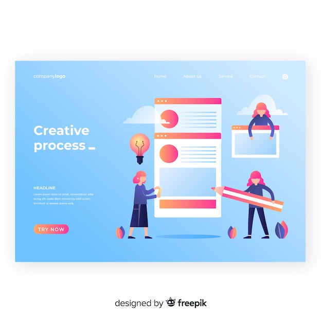 Creative process landing page