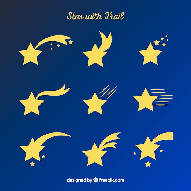 Free Vector creative star trail set