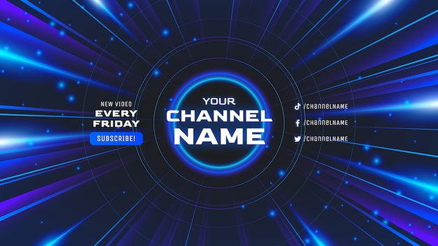 Free Vector creative tech youtube banner