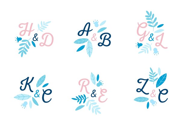 Creative wedding logo collection