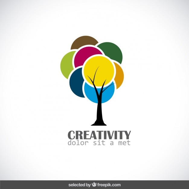 Free Vector creativity logo with colorful tree