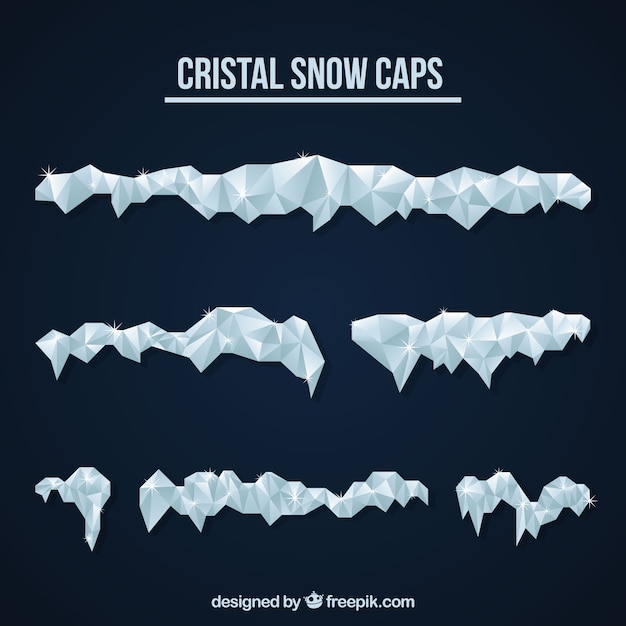 Free Vector cristal snow cap pack