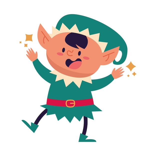 Free vector cristhmas character elf illustration